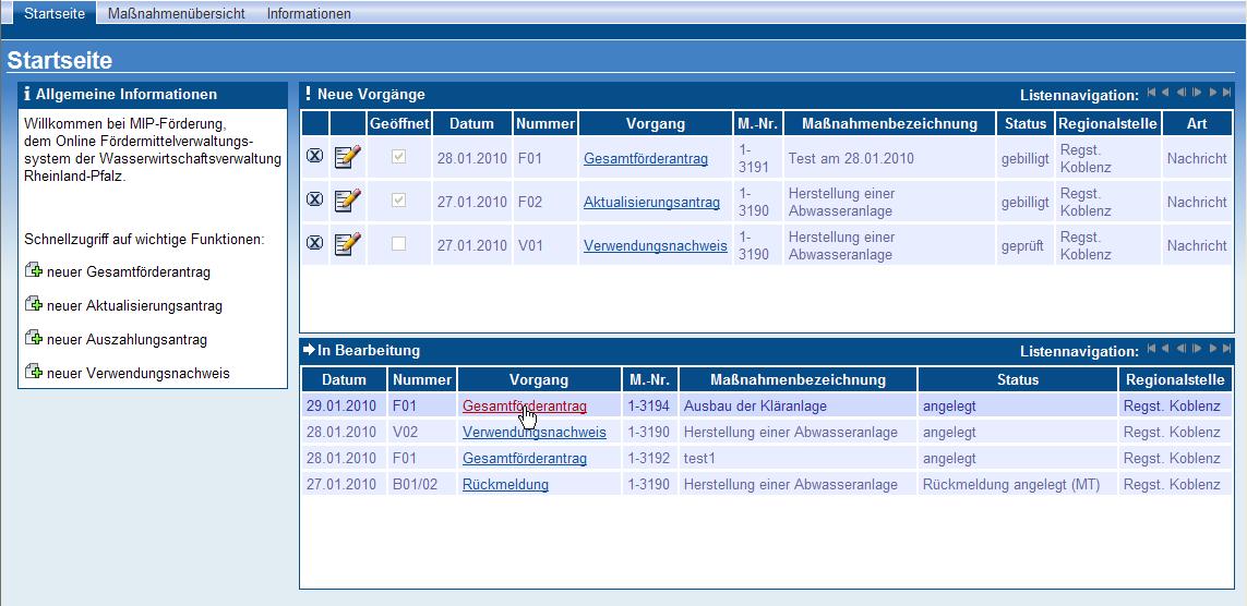 Startseite von MIP-Förderung