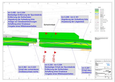 Planzeichnung für die Umgestaltung des Vorthbachs