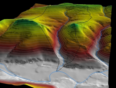 3D-Einzugsgebiet Berkeibach bei Meschede