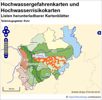 Hochwassergefahrenkarten und Hochwasserrisikokarten für NRW sind per Download verfügbar
