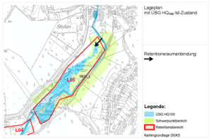 Bereiche am Gewässer, in denen Synergien von Gewässerökolokie und Hochwasserschutz nutzbar sind
