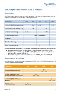 Schulungen 2016/2