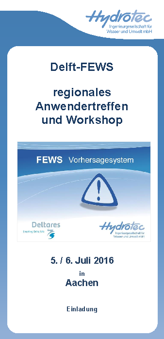 Delft-FEWS-Anwendertreffen 2016 Einladung 