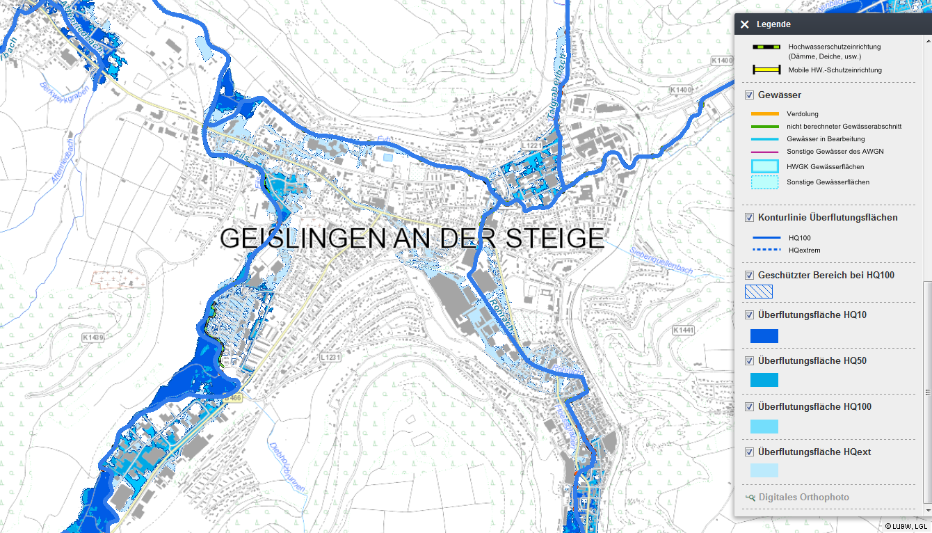 Hydrotec erstellte ein kommunales Hochwasserschutzregister für die Stadt Gesilingen an der Steige.