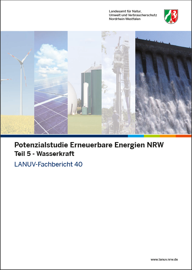 Titelseite Potenzialstudie Wasserkraft NRW