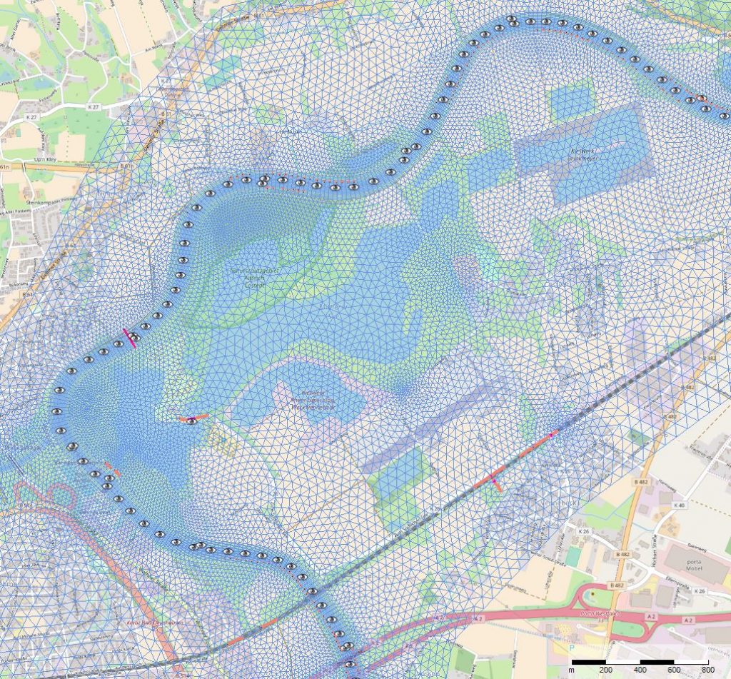 2D Modell der Binnenweser