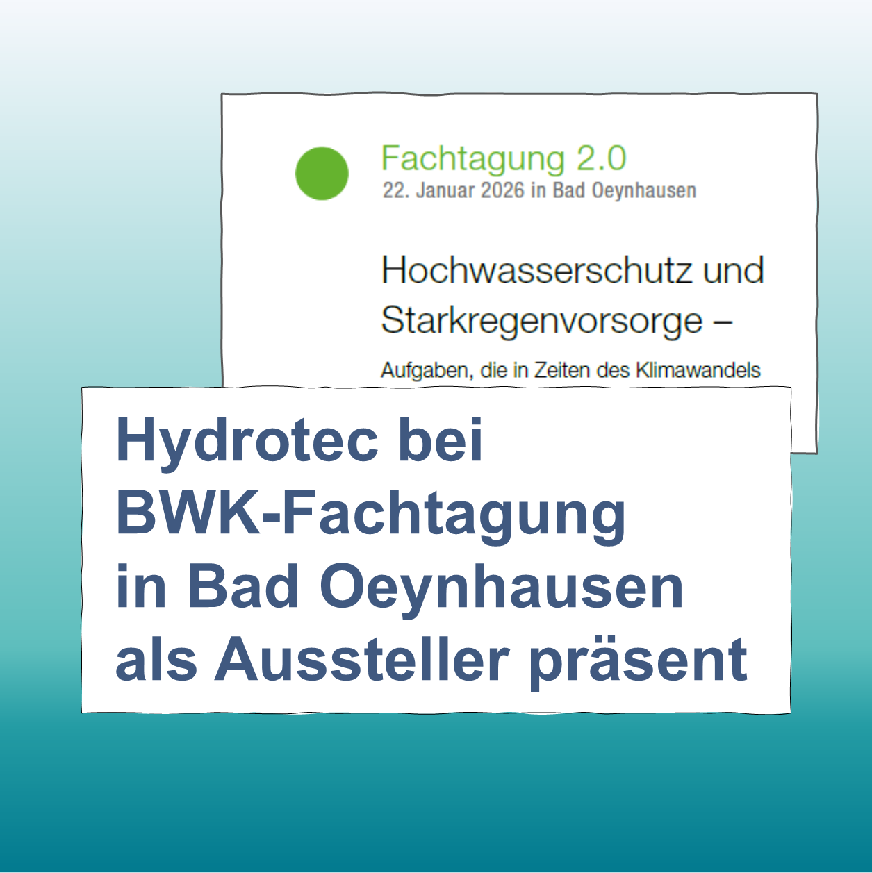 Hydrotec bei BWK-Fachtagung in Bad Oeynhausen als Aussteller präsent