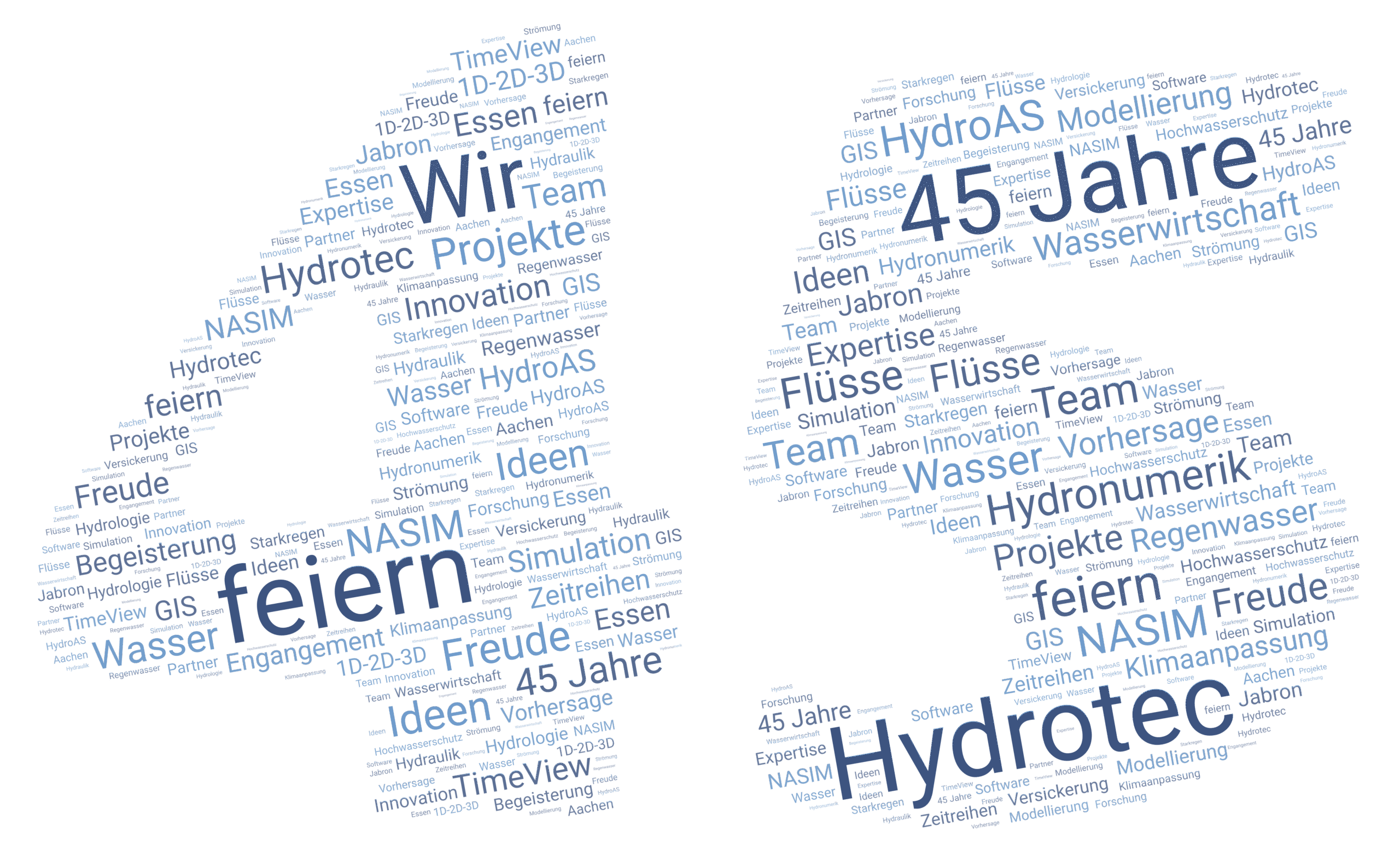 Wortwolke Feier 45 Jahre Hydrotec