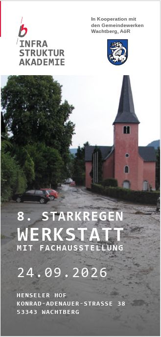 Titelseite Flyer 8. Starkregenwerkstatt ibb Wachtberg