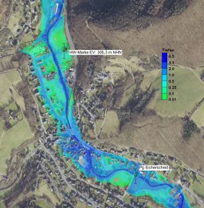 Modellierung Extremhochwasser Erft Juli 2021