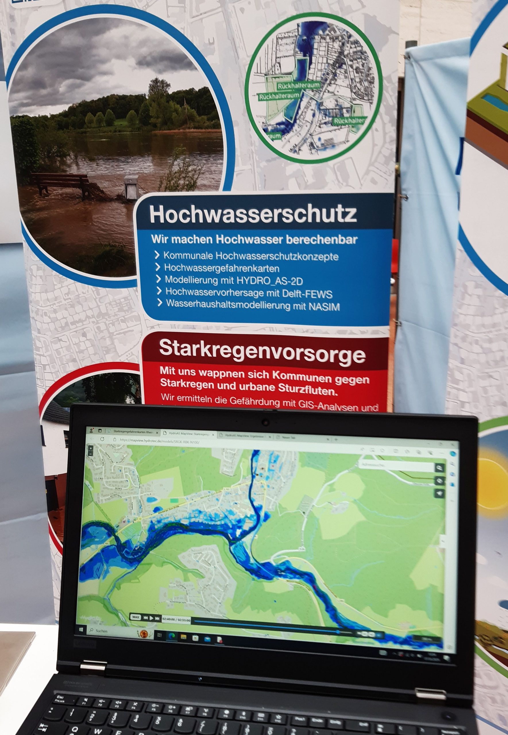 Hydrotec Exponat Starkregen WebViewer