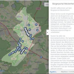 Portal Hochwasseraufarbeitung mit HydroAS MapView