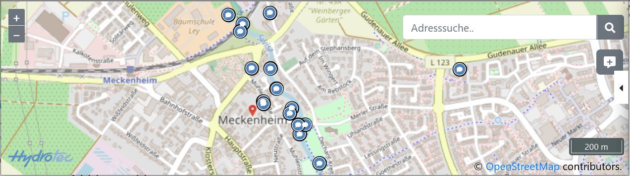 Portal Hochwasseraufarbeitung mit HydroAS MapView