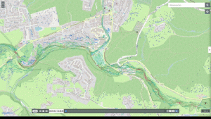 Starkregen WebViewer Kartenanimation Hydrotec